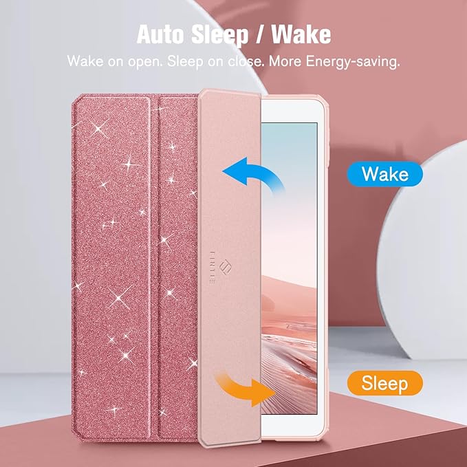Fintie Hybrid Slim Case for iPad Air 3rd Generation 10.5" 2019 / iPad Pro 10.5 Inch 2017 - [Built-in Pencil Holder] Shockproof Cover with Clear Transparent Back Shell (Glittering Rose Gold)