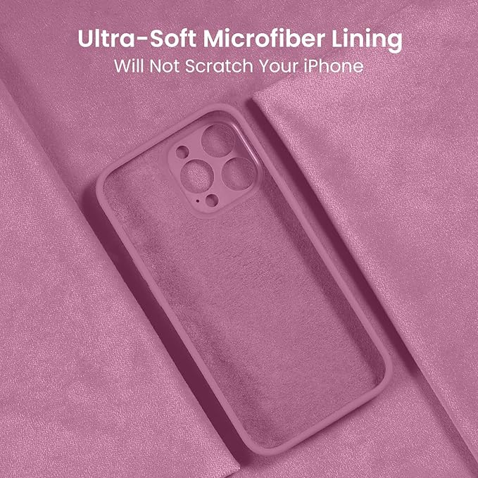 FireNova Designed for iPhone 16 Pro Case, Silicone Upgraded [Camera Protection] Phone Case, Soft Anti-Scratch Microfiber Lining Inside, 2024, Lilac Purple