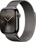 Apple Watch Series 10 [GPS + Cellular 42mm case] Smartwatch with Slate Titanium Case with Slate Milanese Loop. Fitness Tracker, ECG App, Always-On Retina Display, Carbon Neutral