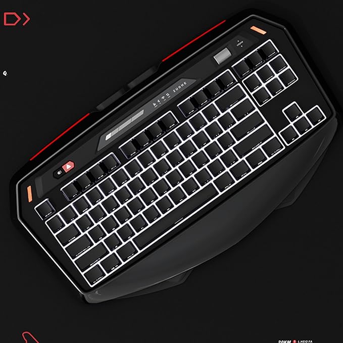 ZORNHER MAX870 Wireless Mechanical Gaming Keyboard,80% Black Custom Creamy Sound Keyboard with Shine Through PBT Keycaps,Pre-lubed Linear Switches,Hot-Swappable,RGB Backlit,2.4GHz/USB-C/BT5.0