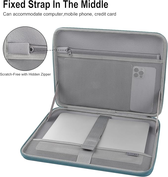 DOMISO 17-17.3 Inch Laptop Hard Case, Waterproof Shockproof Hard Shell Protective Laptop Sleeve with Handle for Dell XPS 17/Lenovo IdeaPad/Acer Aspire/HP Envy 17/LG gram 17, Teal