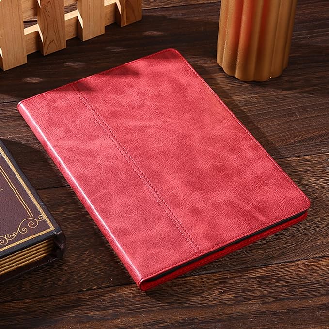 for Ipad Pro 12.9 inch Case 1st/2nd Gen 2015/2017 Old Model Genuine Leather Cover Protective Shell,Auto Wake/Sleep.Red