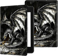 for Case for 6" Kindle 10th Generation 2019 Release (Model No J9G29R) E-Reader Case, Slim Kickstand Stand Leather Smart Cover with Auto Wake/Sleep, Gray Dragon