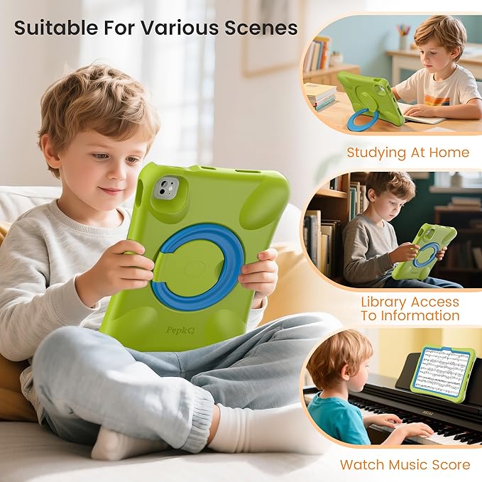 EVA Kid-Proof Case for iPad Pro 11 inch M4 2024 (A2836/A2837),Shockproof Heavy Duty Cover with Stand,Design for Kids Children