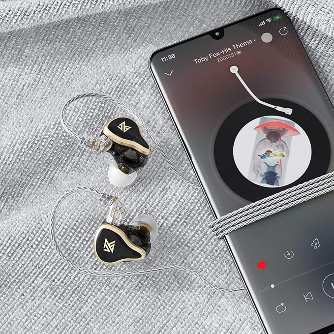 KZ ZAS 7BA+1DD in Ear Monitor Headphones, Wired Earbuds 8 Hybrid Drivers HiFi Deep Bass Sound Isolating Earphone Clear Sound Secure Fit 8 Core Durable Cable Professional IEM (Without Mic, Black)