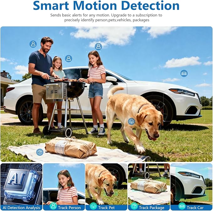 2K FHD Security Camera Wireless OutdoorCamera for Home Security, Instant Alert, AI Human Detection, Color Night Vision,2-Way Talk,SD/Cloud Storage,Solar/Battery Powered,Spotlight,Siren Alarm,2.4G WIFI