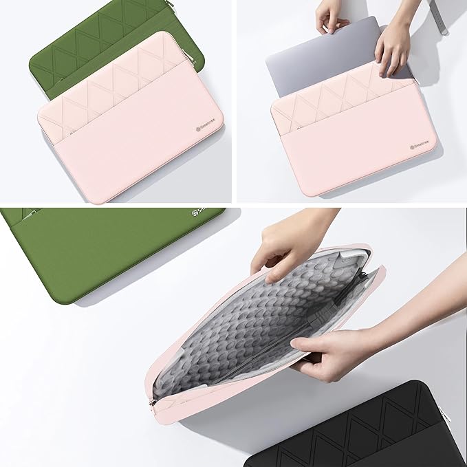 Smatree Laptop Sleeve for 13.3 inch ASUS Zenbook S 13 Flip OLED UP5302,Case with Pocket,YKK Zipper,Patented Shockproof Design,Pink(E403P)