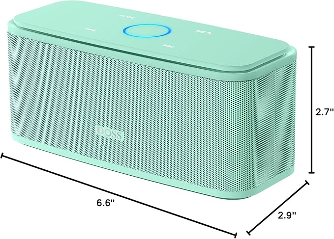 DOSS SoundBox Touch Wireless Bluetooth Speaker-12W HD Sound with Rich Bass, IPX5 Waterproof, 20H Playtime, Handsfree, for Gatherings, Home, Office, Outdoor, Travel-Green