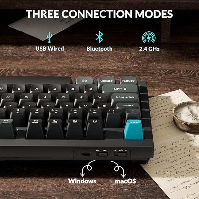 Keychron Q5 Ultra 8K Wireless Custom Mechanical Keyboard 2.4 GHz & Bluetooth 660Hr Battery Aluminum Body ZMK Launcher with Hot-swappable Brown Switches PBT Keycaps for Mac Windows Linux - Black