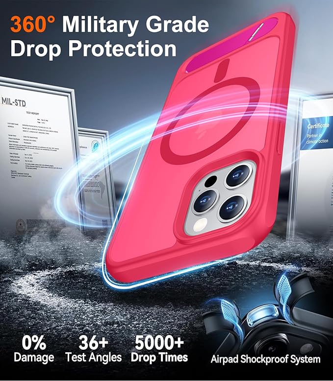 Magnetic Compatible with iPhone 12 Pro Max Case, [Built-in Invisible Kickstand][Compatible with MagSafe][Military Grade Shockproof] Slim Translucent Matte Phone Case for iPhone 12 Pro Max 6.7"