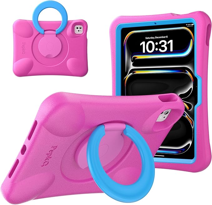 EVA Kid-Proof Case for iPad Pro 11 inch M4 2024 (A2836/A2837),Shockproof Heavy Duty Cover with Stand,Design for Kids Children
