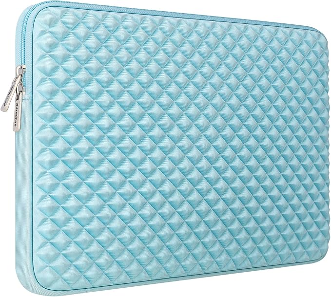 RAINYEAR 16 Inch Laptop Sleeve Diamond Foam Shock Resistant Padded Protective Case Fluffy Lining Zipper Cover Carrying Bag Specially Compatible with 16" MacBook M1 M2 M3 M4 M5 A3428 A3429 (Blue)