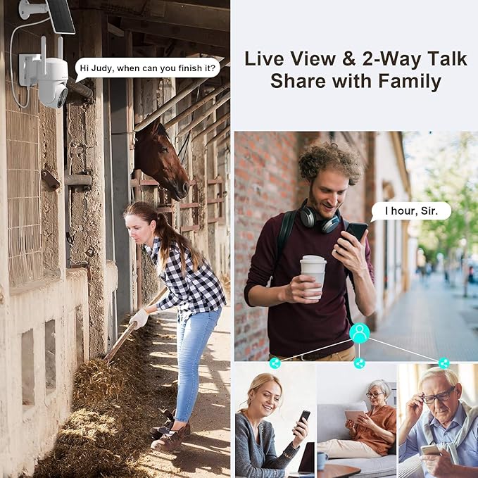 HOSAFE.COM 4G LTE Cellular Security Camera No Internet Needed,2K Solar No WiFi Security Camera Outdoor Wireless with SIM Card Jobsite, 360 Live View, Motion Detection, Free Cloud Storage(Need Apply)