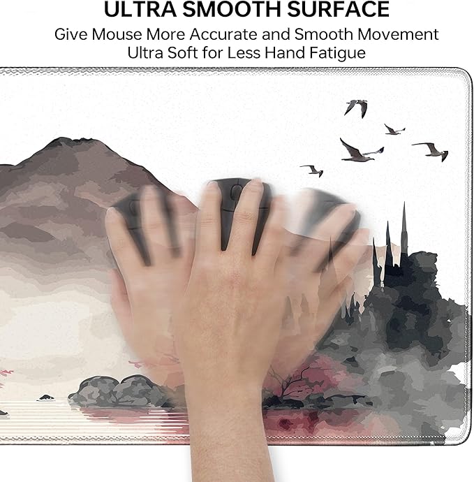 Japanese Cherry Blossom Large Gaming Mouse Pad,Mouse Pad Gaming for Desk 31.5 x 11.8 in Mouse Mat Desk Pad,Extended Keyboard Mousepad Desk Mat with Non-Slip Base and Stitched Edge for Gaming Office