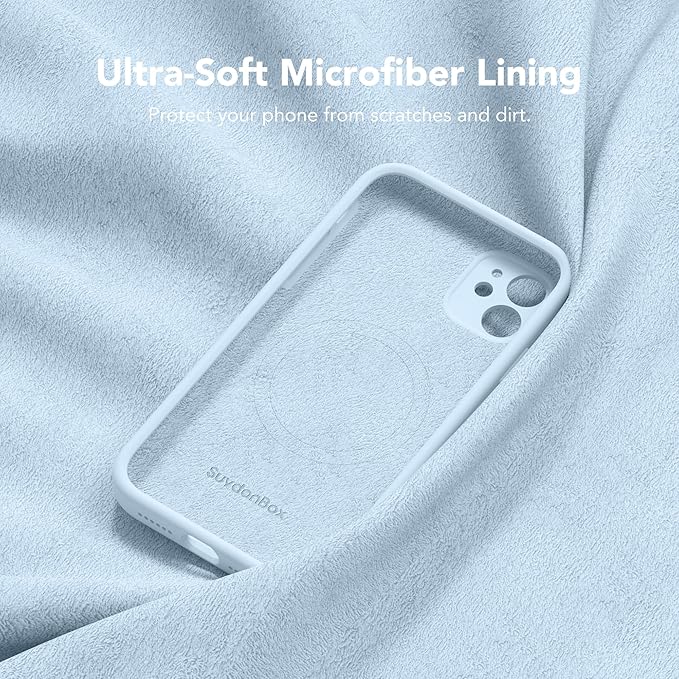 Magnetic for iPhone 11 Phone Case Silicone, Compatible with MagSafe, [Full Camera Protection][Screen Protector] Slim Shockproof Protective Case for iPhone 11 6.1", Light Blue