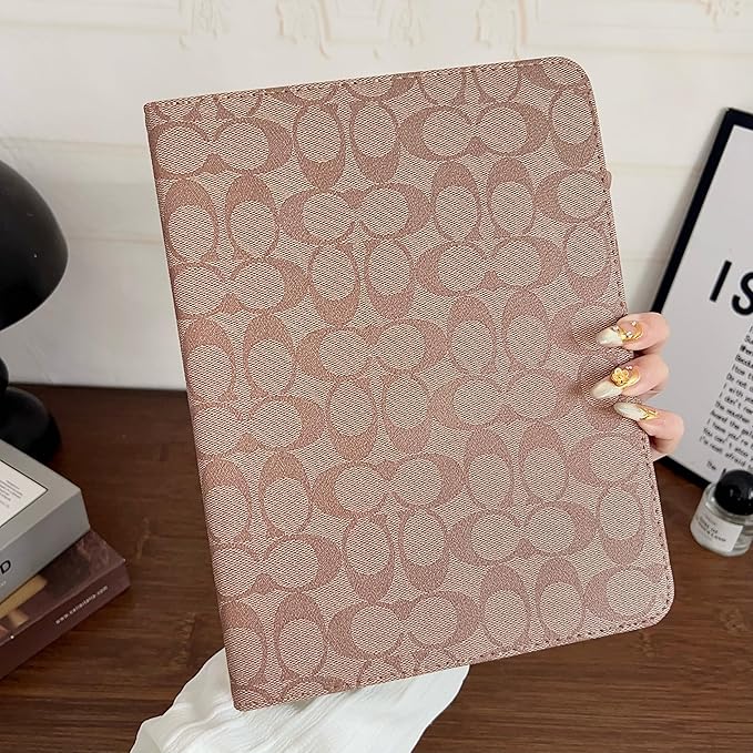 Brown Designer PU Leather Case for iPad 11th Generation 11-inch (2025, A16) & iPad 10th Generation 10.9-inch (2022), Soft TPU Back Cover with Pencil Holder, Multi-Angle Stand, Auto Sleep/Wake Function
