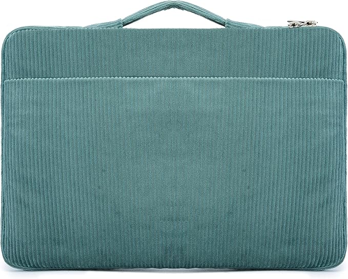 Kinmac 360° Protective Laptop Sleeve Case Bag Cover with Handle for MacBook Air 15 inch, and 15 inch-15.6 inch HP,Lenovo,Dell,ASUS,Acer Notebook Computer (Green Corduroy)