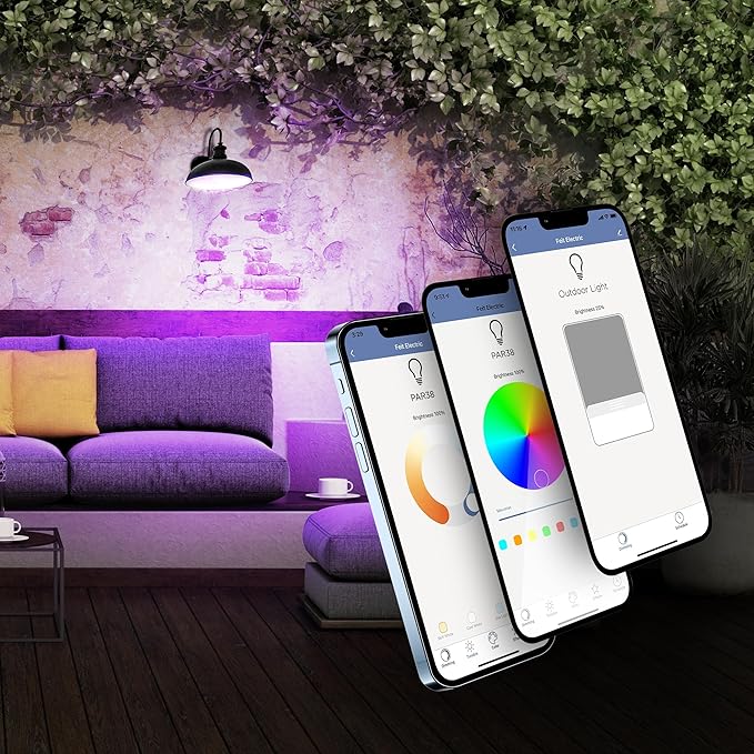 Feit Electric PAR38/RGBW/CA/AG 90 Watt Equiv, 2.4 GHz WiFi Only, No Hub Required, Color Changing and Tunable White
