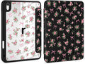Case for iPad Air 11 inch M4 2026 M3 2025 M2 2024,iPad Air 5th (2022) / 4th (2020) 10.9 Inch Clear Back Shell Lightweight Shockproof TPU Edge Trifold Stand Auto Wake Sleep Cute Cover, Roses