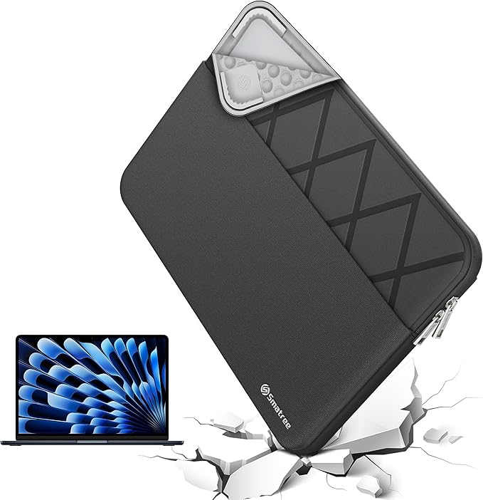 Smatree Laptop Sleeve for 14.2 inch MacBook Pro M5 2025/M4 2024/M3/M2/M1 2023/2021 A2779/A2918/A2992/A2442, Laptop Case with Accessory Pocket, YKK Zipper, Patented Shockproof Design (E420)