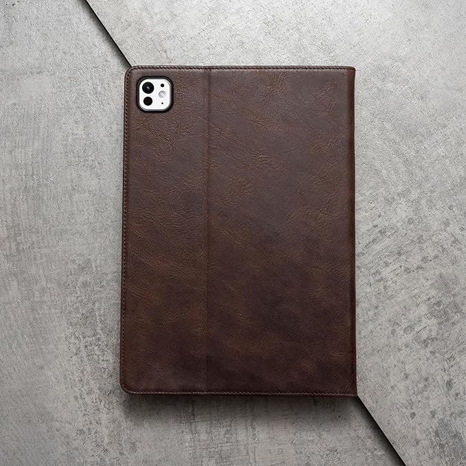 Porter Riley - Leather Case Compatible with iPad Pro 11" 5th Gen - M5 / M4 (2025/2024) Release. Premium Genuine Leather Stand/Cover/Flip Case (Chocolate Brown)