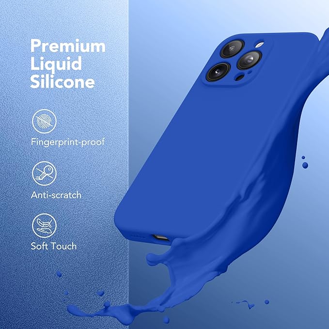 Magnetic for iPhone 13 Pro Max Case, Compatible with MagSafe, [Full Camera Protection][Screen Protector] Silicone Shockproof Protective Phone Case for iPhone 13 Pro Max 6.7", Klein Blue