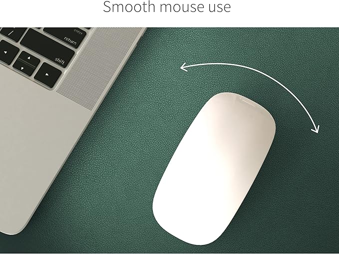 RENMTURE Dual-Sided Mouse Pad, Natural Cork & PU Leather Large Desk Pad for Office and Home Work, Desk Protector Non-Slip, Waterproof, Easy Clean (Dark Green, 47"x17")