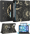 Kidcube for iPad Air 11 Inch Case M3/M2, Air 5th/4th Generation Cases 10.9'', Pro 11'' 2020 - Women Girl Aesthetic Cute Rotating Stand Folio Cover with Pencil Holder & Card Slot Girly Sun Moon Stars