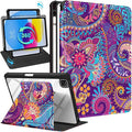 Uppuppy for iPad Pro 12.9 Case Folio Cover with Pencil Holder Women Cute Girls Girly Aesthetic Pretty Kawaii Unique Colorful Rotating Stand for Apple iPad Pro 12.9 Inch Cases 2022/2021/2020/2018