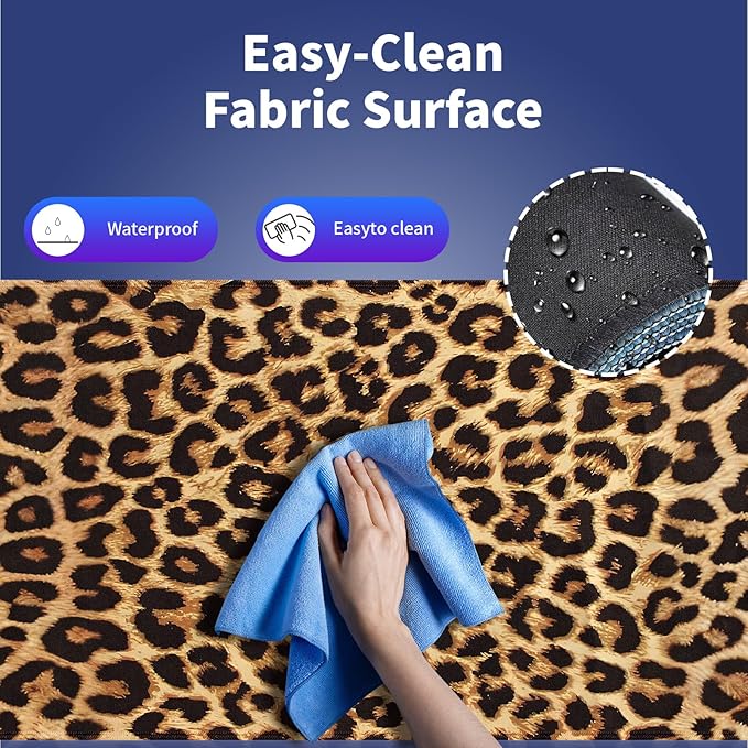 Extra Large Gaming & Office Mouse Pad (31.5" x 11.8") – Vintage Retro Leopard Print, Premium Anti-Slip XXL Desk Mat with Durable Stitched Edges