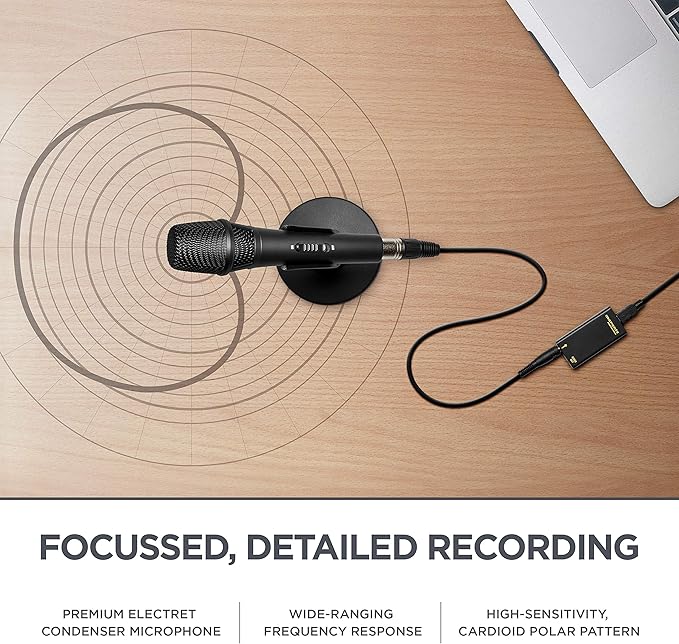 Marantz Professional Marantz Pro M4U – USB Condenser Microphone With Audio Interface, Mic Cable and Desk Stand – For Podcast Projects, Streaming and Recording Instruments