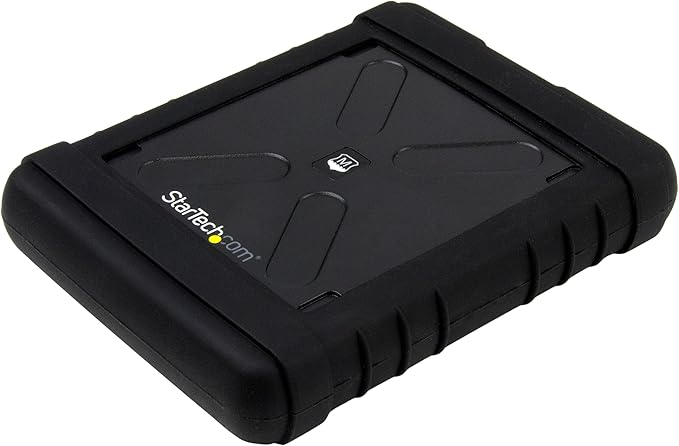 StarTech.com USB 3.0 to 2.5" SATA SSD/HDD Enclosure - UASP Enhanced External Hard Drive Enclosure - MIL-STD-810G Rated Case (S251BRU33),Black