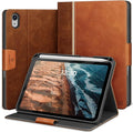 KingBlanc Case for iPad mini 7 (A17 Pro), iPad mini 7th/6th Generation (2024/2021) Vintage Vegan Leather Cover with Pencil Holder, Auto Sleep/Wake, Stand with Viewing & Drawing Angles, Brown