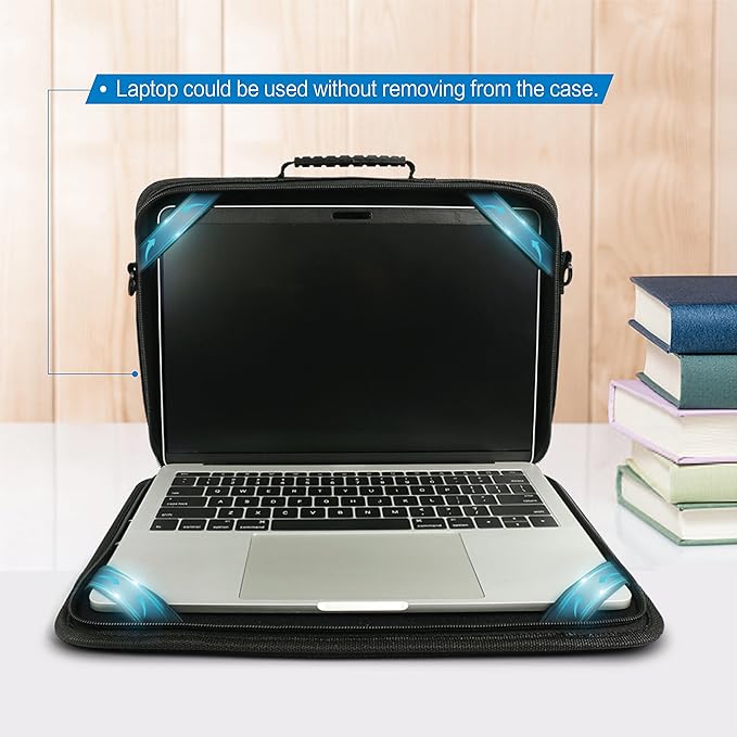 IBENZER 100 Pack Stay in 11 Inch Shockproof Protective Always On Laptop Sleeve Case for 11.6 MacBook, Chromebook, Ultrabook, Black LS-BPS-0111BK