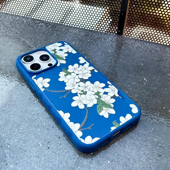 Smartish® iPhone 15 Pro Max Magnetic Case - Gripmunk Compatible with MagSafe [Lightweight + Protective] Slim/Thin Grip Cover with Microfiber Lining for Apple iPhone 15 Pro Max - Very Cherry Blossom