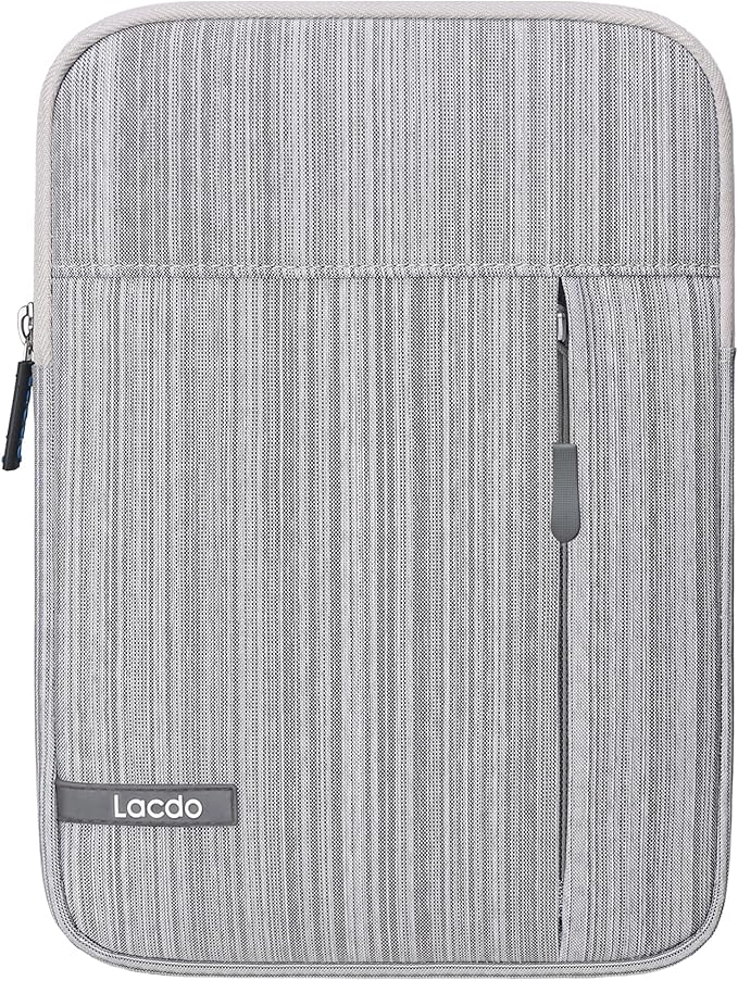 Lacdo iPad Mini 7 Sleeve, iPad Mini Case Bag, Tablet Sleeve Case for iPad Mini 7 (A17 Pro)/6/5/4/3/2, Samsung Galaxy Tab A7 Lite 8.7"/Galaxy Tab A 8.0" Protective Tablet Bag Water Repellent, Dark Gray
