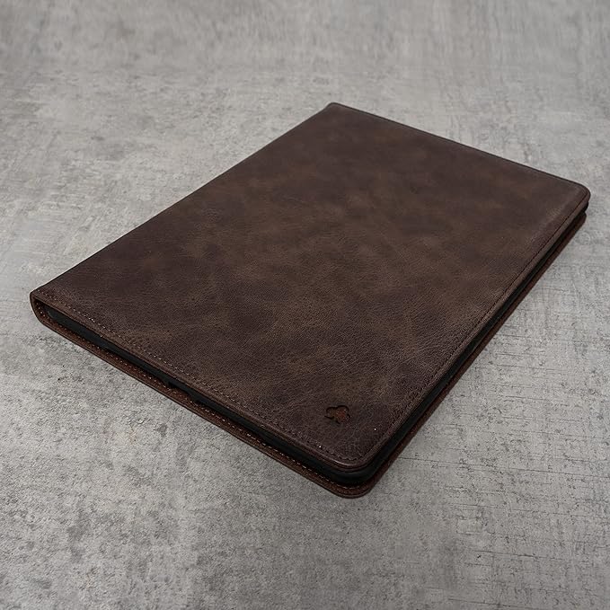 Porter Riley - Leather Case Compatible with iPad Pro 11" 5th Gen - M5 / M4 (2025/2024) Release. Premium Genuine Leather Stand/Cover/Flip Case (Chocolate Brown)