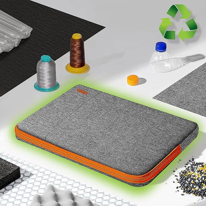 Hseok Laptop Sleeve 15.6 16 inch Case Compatible with MacBook Neo 16, MacBook Pro 16" M5/M4/M3/M2/M1, MacBook Air Pro 15", XPS 16, Most 15" 15.6" 16" Notebooks,Gray&Orange