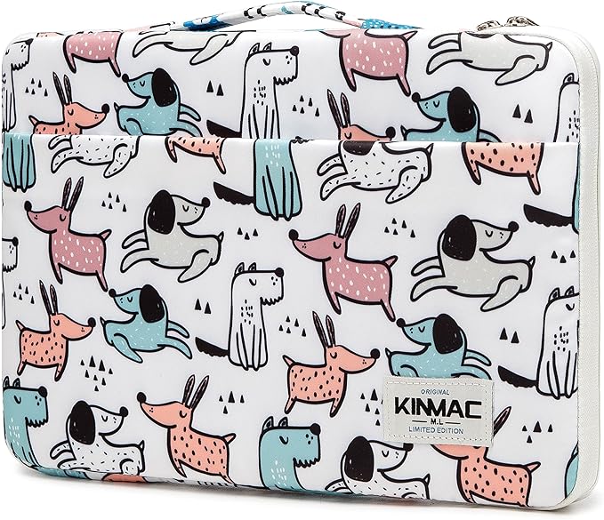 Kinmac 360° Protective Laptop Sleeve Case Bag Cover with Handle for MacBook Air 15 inch,15 inch-15.6 inch HP,Lenovo,Dell,ASUS,Acer Notebook Computer (Cartoon Dogs)