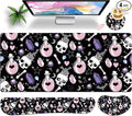 Large Gaming Mouse Pad Set 35.4 x 15.7 with Keyboard Wrist Rest, Wrist Support, and Coaster Memory Foam Smooth Desk Pad Mousepad for Home Office School - Skull Goth Magic Cute Witchy