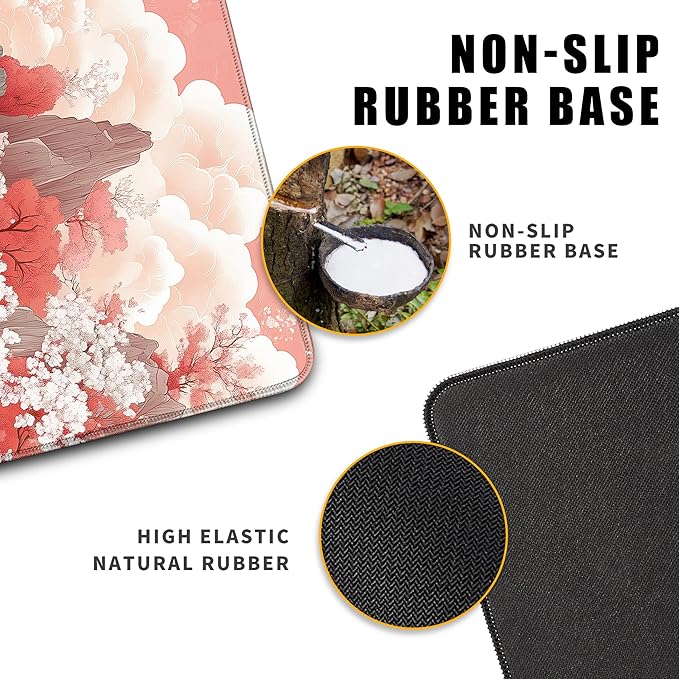 Moon Large Mouse Pad Night Sky Mousepad Forest Desk Mat, Big Full Keyboard and Mouse Pad Cool Desk Pad for Keyboard Mouse with Stitched Edges Anti-Slip Funny Desk Pad, 31.5 X 11.8