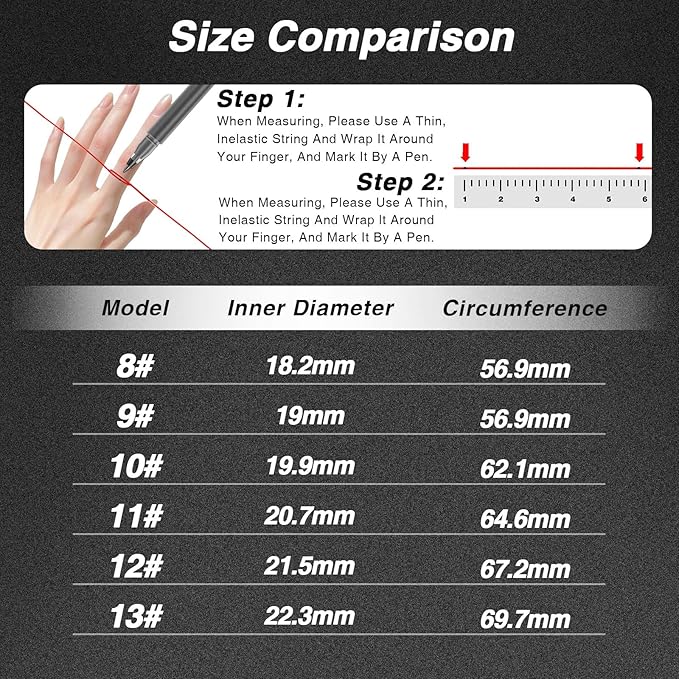Smart Ring Women, Smart Ring Men Fitness Tracker with Heart Rate, Blood Oxygen, Sleep Monitoring, Step Counting, IP68 Waterproof for iPhone and Android (#9)