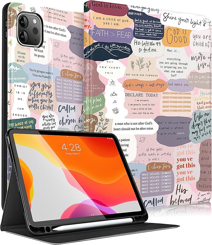 Uppuppy for iPad Air 11 inch (M2/M3) Case, Air 5th/4th Generation 10.9, Pro 11'' Case Cute Kids Women Girls Girly Folio Pencil Holder Cover for iPad Air 11 2024/2025, 10.9 2022 2020, Pro 11