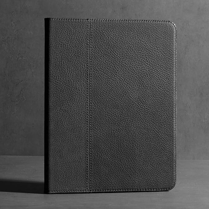 Gexmil Leather Case for iPad Pro 12.9 Inch Case,6th/5th/4th/3rd Generation 2022/2021/2020/2018 Genuine Leather Folio Cover with Pencil Holder,Shockproof, Auto Sleep/Wake,Sanded Black