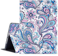 Ipad Air Case, Ipad Air 2 Case, Ipad 9.7 Inch 2017 2018 Case, Ipad 5th 6th Case, Vimorco Premium Leather Protector Cover, Adjustable Stand with Smart Auto Wake/Sleep, White Paisley