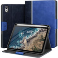 KingBlanc Case for iPad mini 7 (A17 Pro), iPad mini 7th/6th Generation (2024/2021) Vintage Vegan Leather Cover with Pencil Holder, Auto Sleep/Wake, Stand with Viewing & Drawing Angles, Blue
