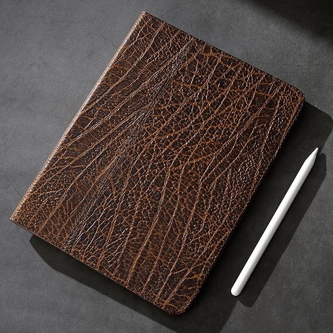 Gexmil Genuine Leather Case for iPad mini 7 (A17 Pro) 2024 / iPad mini 6 Generation 2021 8.3 Inch,Pencil Holder,Protctive Cowhide Cover,Auto Sleep/Wake,Pencil 2 Wireless Charging,Buffalo Pattern