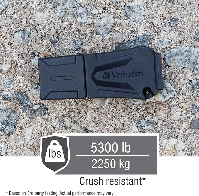 Verbatim 32GB ToughMAX USB 2.0 Flash Drive - Extremely Durable Thumb Drive - Black