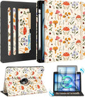 Kidcube for iPad Air 11 Inch Case M3/M2, Air 5th/4th Generation Cases 10.9'', Pro 11'' 2020 - Women Girl Aesthetic Cute Rotating Stand Folio Cover with Pencil Holder & Card Slot Mushroom Flowers
