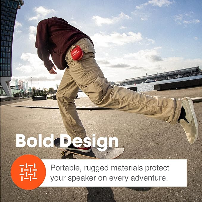 JBL Clip 4, Yellow - Portable Bluetooth 5.1 Speaker - Up to 10 Hours of Play - Waterproof & Dust Resistant - Includes Noise & Echo-Canceling Speakerphone